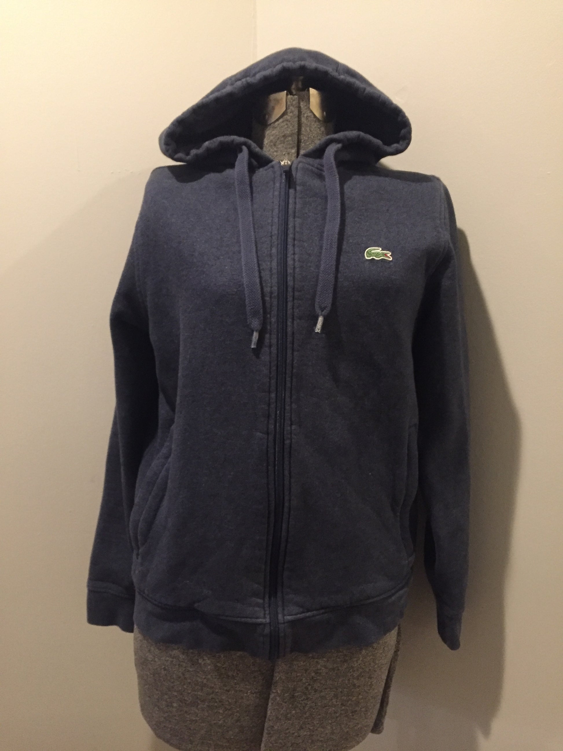 Kingspier Vintage - Lacoste navy cotton blend hoodie. Mens size medium.