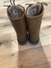 Load image into Gallery viewer, Kingspier Vintage - Kamik Autumn 7 eyelet lace up winter boot in brown with seam-sealed waterproof genuine leather upper and decorative plaid inside collar, fleece lining and rubber sole.

Size 7 womens

The uppers and soles are in excellent condition. NWOT.

