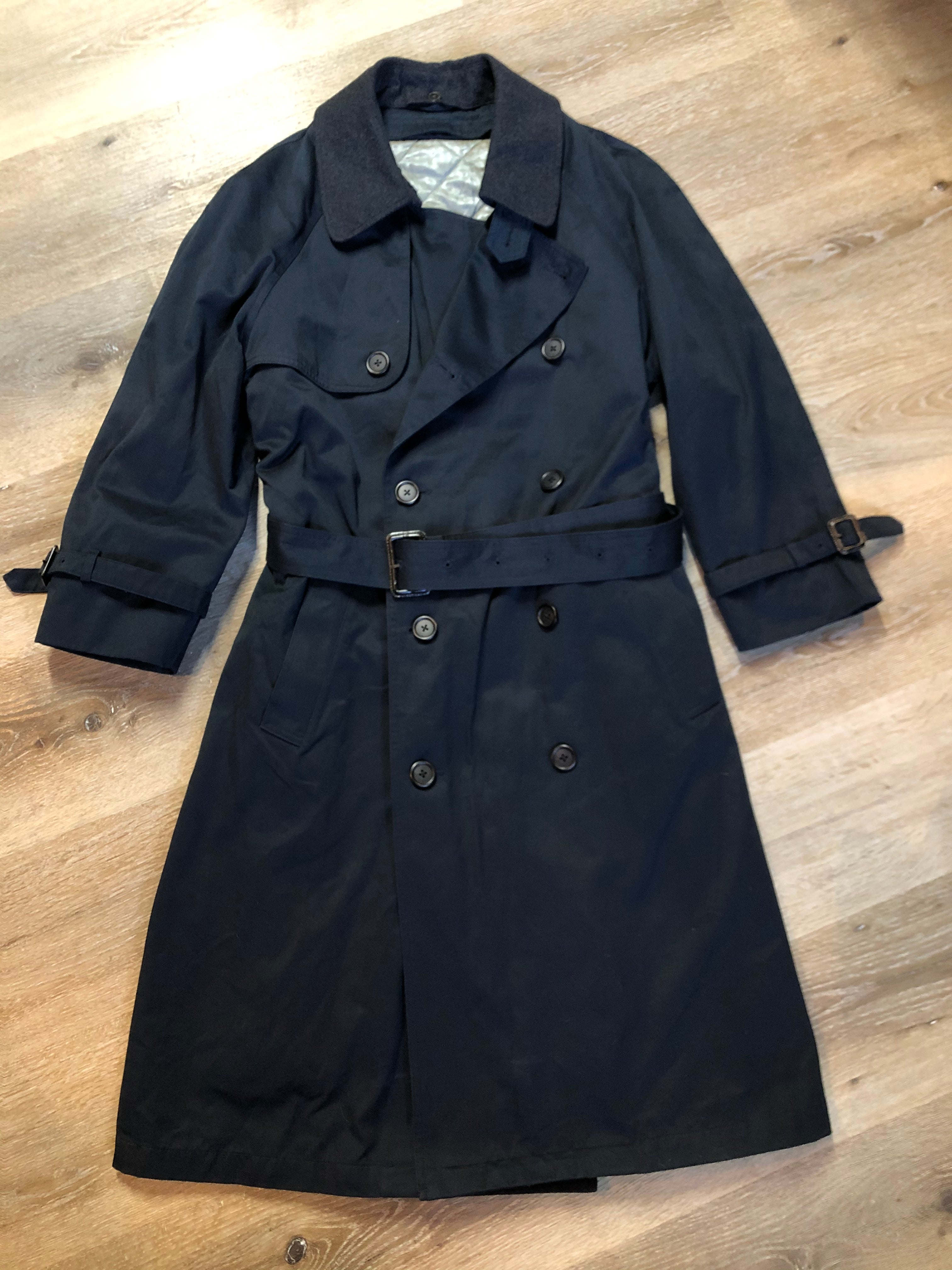 Hart Schaffner Marx Barrington Navy Blue Trench Coat with Wool Linin KingsPIER vintage