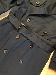 Kingspier Vintage - Hart Schaffner Marx Navy Blue Barrington Trench Coat with Wool Lining40R