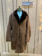 Load image into Gallery viewer, Kingspier Vintage - Vintage brown shearling coat with button closures and patch pockets,

No labels.
