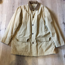 Load image into Gallery viewer, Kingspier Vintage - LL Bean Insulated beige 100% cotton chore jacket with corduroy collar, button closures, flap pockets and a quilted lining. Size XL tall.

