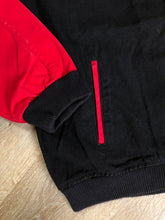 Load image into Gallery viewer, Kingspier Vintage - “I.D.” 90’s deadstock black and red 100% cotton varsity style jackets. Made in Canada. Size XL.

