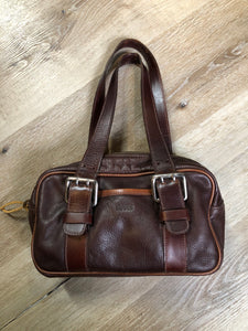 Vintage Roots Brown Leather Shoulder Bag. Made in Canada SOLD