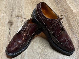 Kingspier Vintage - Burgundy Full Brogue Wingtip Derbies by Dexter Shoemakers to America - Sizes: 8M 10W 41EURO, Made in USA, Genuine Leather Soles and Dexter Rubber Heels, 