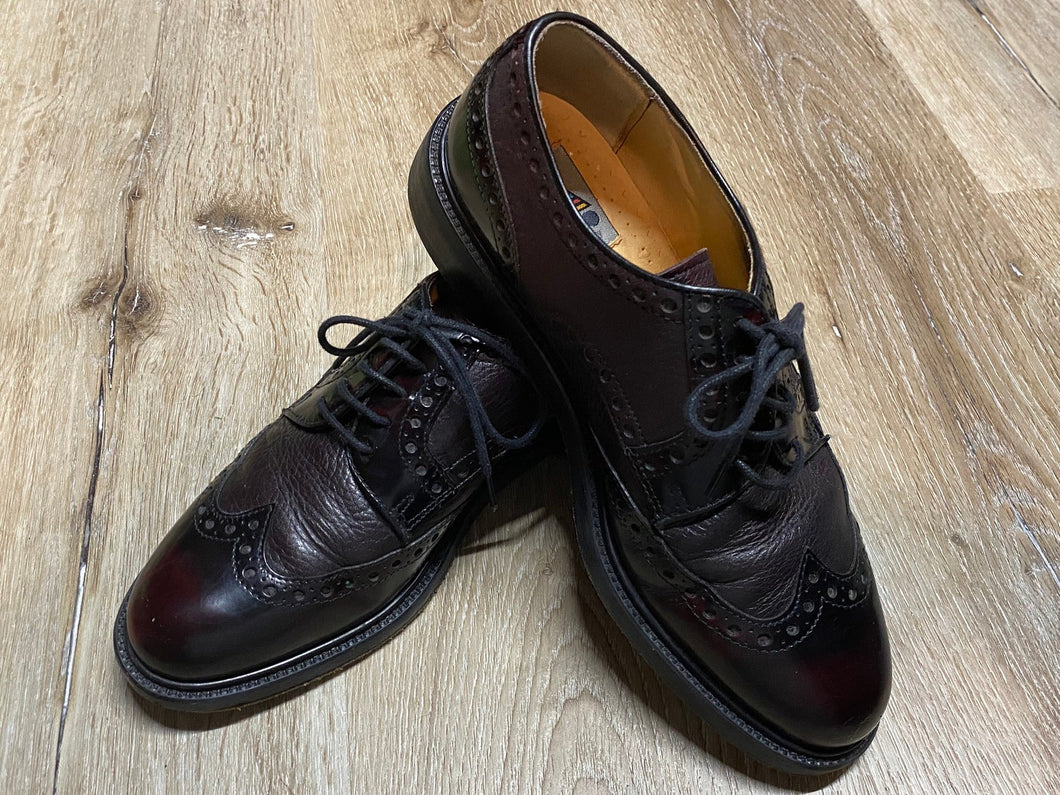 Kingspier Vintage - Dark Red Quarter Brogue Wingtip Derbies by Aldo - Sizes: 8M 10W 41EURO, Made in Italy, Vero Cuoio Leather Soles, Rubber Heels