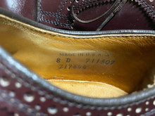 Load image into Gallery viewer, Kingspier Vintage - Burgundy Full Brogue Wingtip Derbies by Dexter Shoemakers to America - Sizes: 8M 10W 41EURO, Made in USA, Genuine Leather Soles and Dexter Rubber Heels, 
