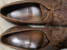 Load image into Gallery viewer, Kingspier Vintage - Brown Seal Skin Textured Plain Toe Derbies by John McHale Custom Shoe - Sizes: 9.5M 11.5W 42-43EURO, Made in Canada, Caravan Collection, Leather Soles, Rubber Heels
