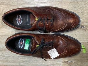 Kingspier Vintage - Brown Full Brogue Wingtip Derbies by J.B. Goodhue Star Brand Workwear - Sizes: 9M 11W 42EURO, Made in China, CSA Protective Footwear Grade 1, Oil Resistant Rubber Soles with Shock Absorber System</p>