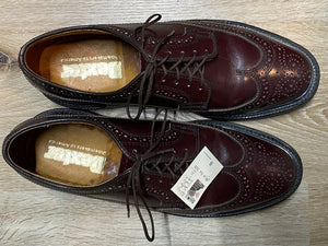 Kingspier Vintage - Burgundy Full Brogue Wingtip Derbies by Dexter Shoemakers to America - Sizes: 8M 10W 41EURO, Made in USA, Genuine Leather Soles and Dexter Rubber Heels, 