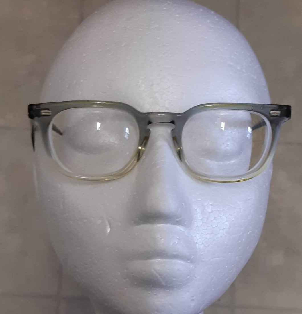 Rare 60's vintage American Optical translucent faded grey keyhole bridge eyeglasses, SOLD