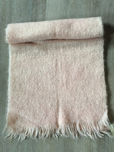 Kingspier Vintage - <p>Vintage pink mohair shawl, very soft. Measures 18x65 inches.</p>