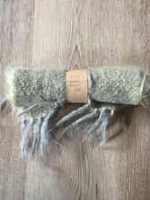 Load image into Gallery viewer, Kingspier Vintage - &lt;p&gt;Handwoven mohair scarf, measures 10x43 inches. Colour is a bit hard to nail down; it&#39;s a combination of grey and yellow.&lt;/p&gt;
