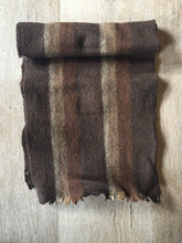 Load image into Gallery viewer, Kingspier Vintage - Vintage &quot;pre-shrunk&quot; brown striped wool scarf.
