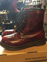 Load image into Gallery viewer, Kingspier Vintage - &lt;p&gt;Stunning 8 eyelet women&#39;s leather boots.  &lt;br&gt;
&quot;Black Cherry&quot; would be the best way to describe this colour (so much like a bing cherry!) these are lighter and have more variation in tone than a traditional oxblood. Leather is very soft and supple. In almost perfect condition!&lt;/p&gt; 

&lt;p&gt;Size US W 6&lt;/p&gt; 

&lt;p&gt;*Disclaimer; these are NOT Doc Martens although they look similar in style and markings.&lt;/p&gt;
