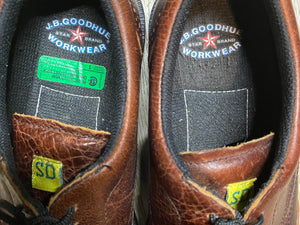 Kingspier Vintage - JB Goodhue Workwear steel toe,  Brogue Wingtip, Slip and Oil Resistant synthetic sole. Made in China, Size 9 EE
