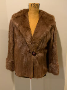 Vintage 1960s Brown Fur Coat
