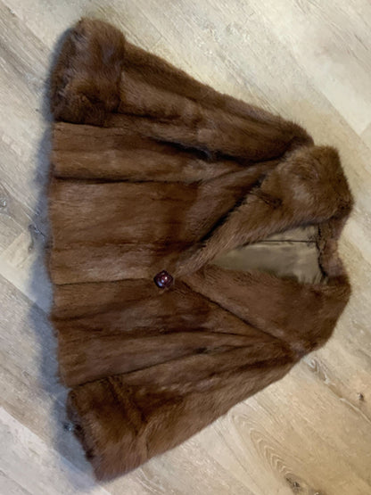 Vintage 1960s Brown Fur Coat