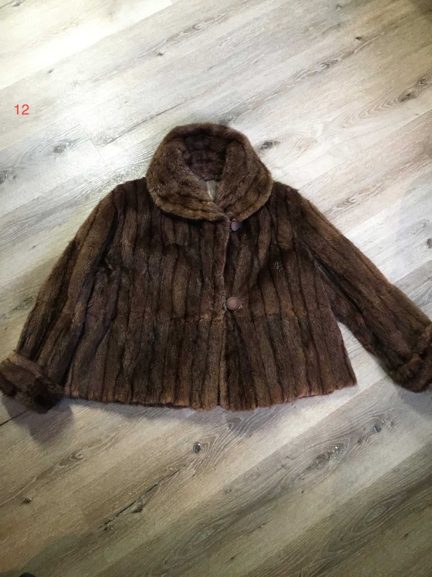 Vintage 1960's Brown Stripped Mink Opera Jacket, Made in Canada