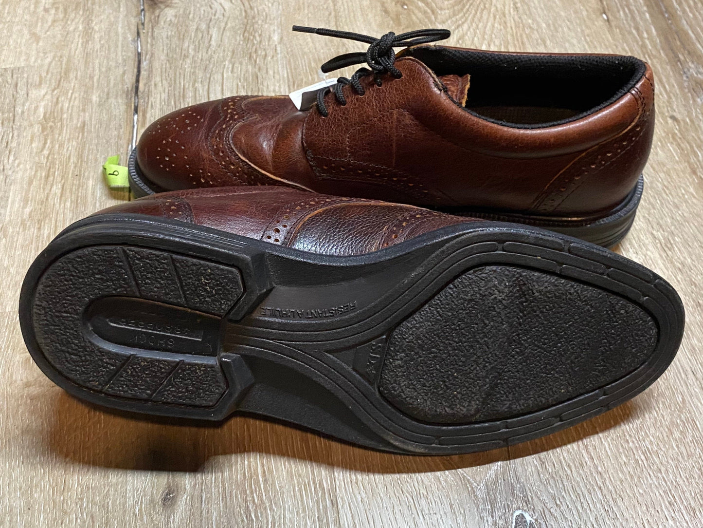 Kingspier Vintage - JB Goodhue Workwear steel toe,  Brogue Wingtip, Slip and Oil Resistant synthetic sole. Made in China, Size 9 EE