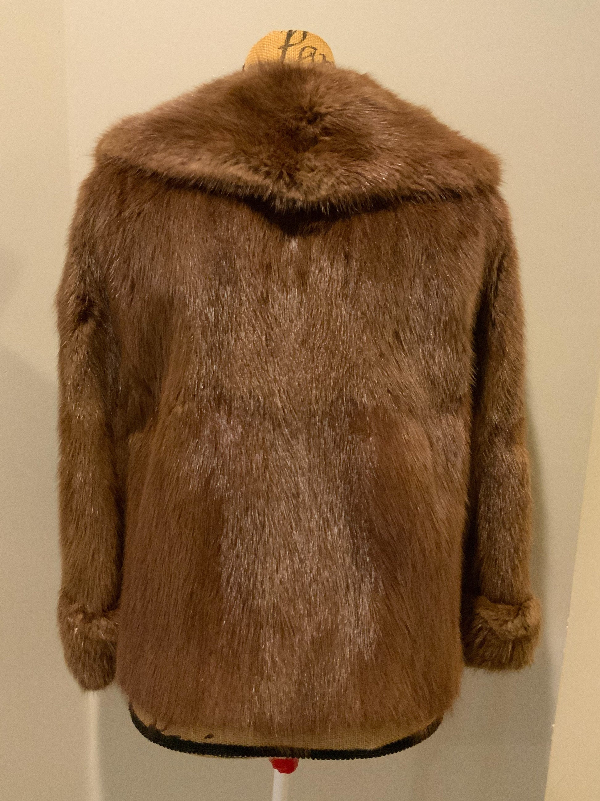 Vintage 1960s Brown Fur Coat