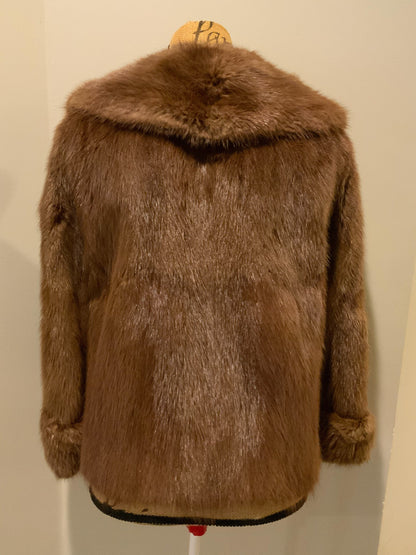 Vintage 1960s Brown Fur Coat