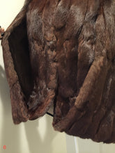 Load image into Gallery viewer, Vintage Chocolate Brown Fur Cape, Made in Nova Scotia Canada
