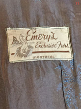 Load image into Gallery viewer, Vintage &quot;Emery&#39;s Exclusive Furs&quot; Dark Brown Fur Coat, Made in Montreal, Canada

