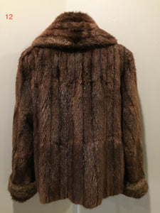 Vintage 1960's Brown Stripped Mink Opera Jacket, Made in Canada