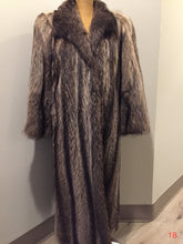 Load image into Gallery viewer, Kingspier Vintage - Vogue Furriers, Styled by Friedman Brothers, full length raccoon coat. Made in Sydney, Nova Scotia, Canada.

